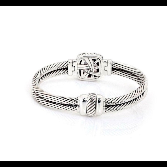 David YURMAN CHIC DOUBLE BAN STERLING BRACELET. - Picture 4 of 8
